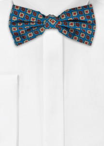 Zijden strik met ornament patroon blauw