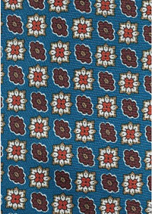 Seiden-Herrenschleife mit Ornament-Dessin blau