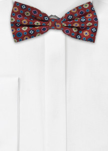 Zijden strik met ornament patroon bordeaux