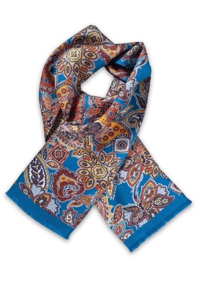 Fraude replica Tulpen Heren sjaal Paisley design lichtblauw | Kopen bij Stropdas.org