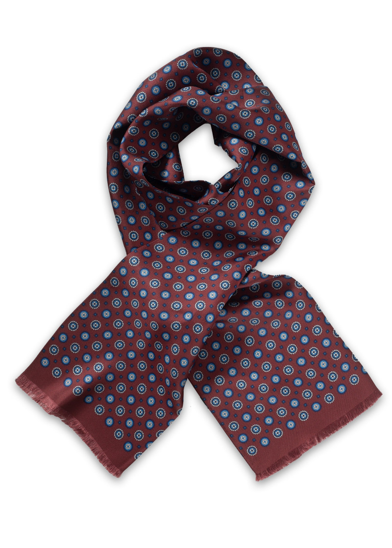 Heren sjaal ornamenten bordeaux