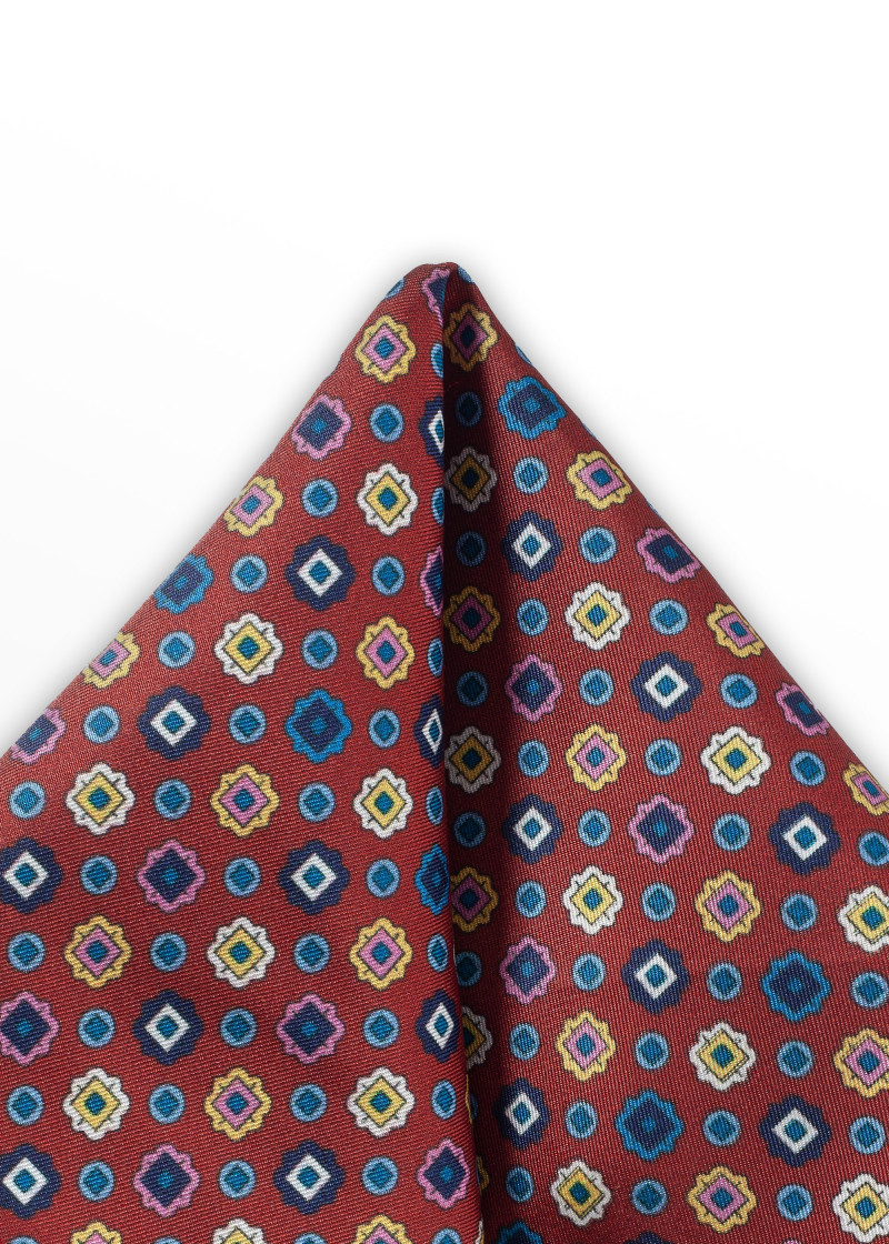 Zakdoek ornament look bordeaux