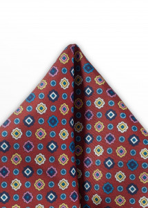 Zakdoek ornament look bordeaux