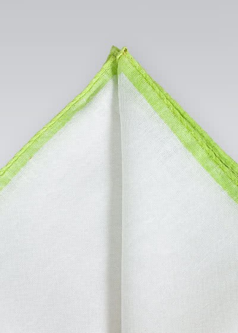 Decoratieve doek natuurlijk wit linnen lichtgroen