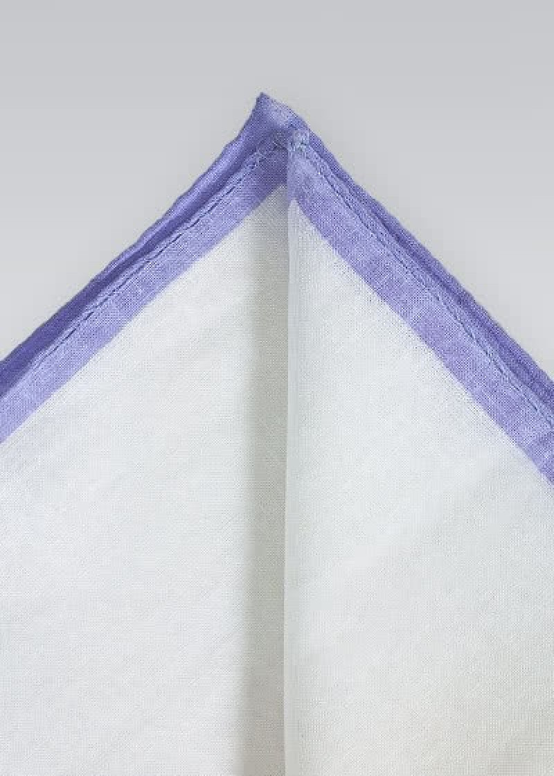 Cavalier doek naturel wit linnen lila randje