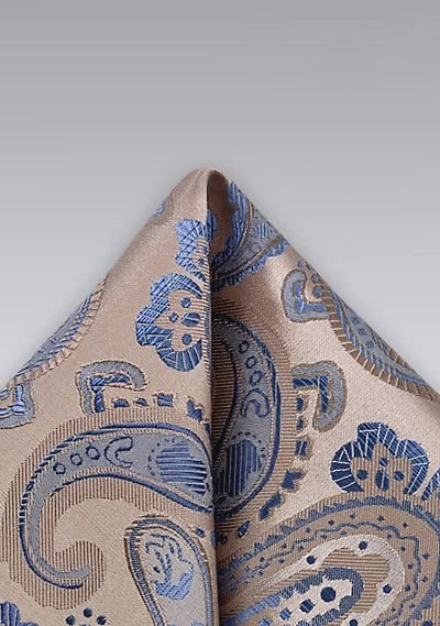 Einstecktuch Paisleys Champagner Einstecktuch Paisleys Champagner