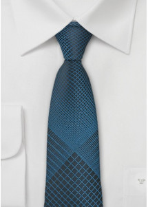 Stropdas Net Patroon Donker Turquoise