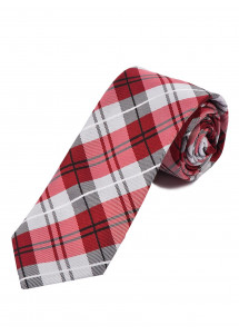 Stropdas tartan zilver rood