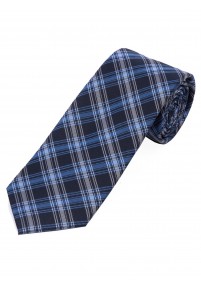 Extra schlanke Krawatte Glencheckdesign marineblau eisblau