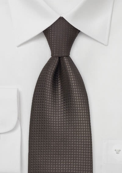 Zakelijke stropdas mocca roosterpatroon
