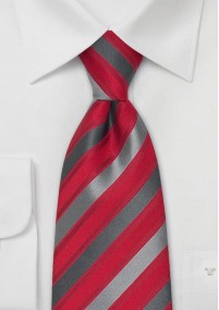 Clip-stropdas grijs rood