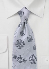 Zijden stropdas met rozenpatroon