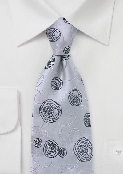 Seiden-Businesskrawatte Rosen-Dekor Seiden-Businesskrawatte Rosen-Dekor