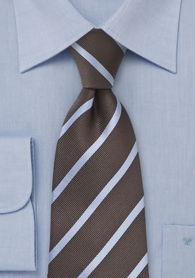 Businesskrawatte Mokka Streifendessin Businesskrawatte Mokka Streifendessin
