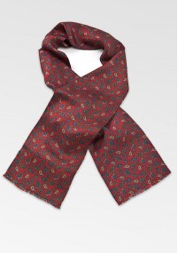 Doubleface sjaal paisley patroon rood