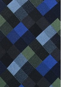Businesskrawatte Schachbrett-Muster blau