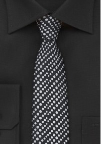 Krawatte schmal geformt nachtschwarz hellgrau