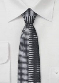 Slanke stropdas zigzag dessin zwart...