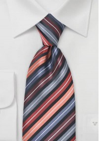 Zaken stropdas gestreept zalmkleur