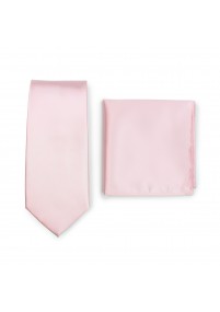 Set stropdas en zakdoek - licht roze