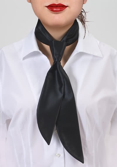 Krawatte für Damen schwarz einfarbig Krawatte für Damen schwarz einfarbig