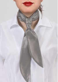 Dames stropdas effen zilverkleurig