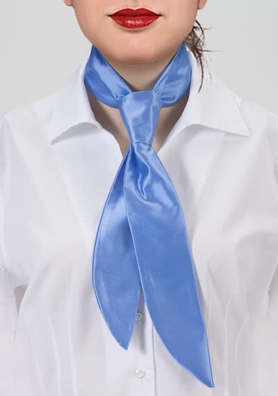 Damen-Servicekrawatte blassblau einfarbig Damen-Servicekrawatte blassblau einfarbig