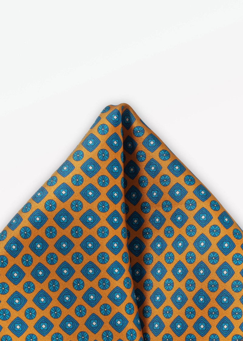 Ornamentdoek bloemornamenten koper-oranje