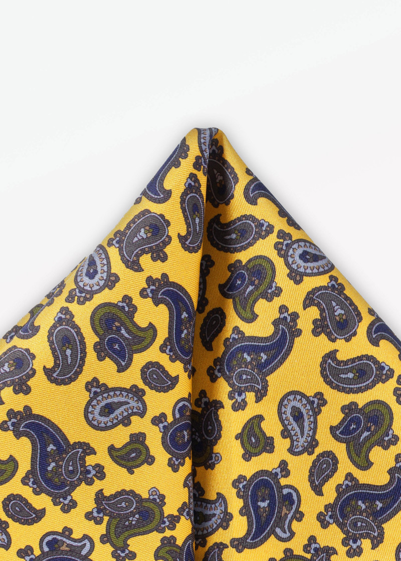 Paisley patroon zakdoek in goudgeel