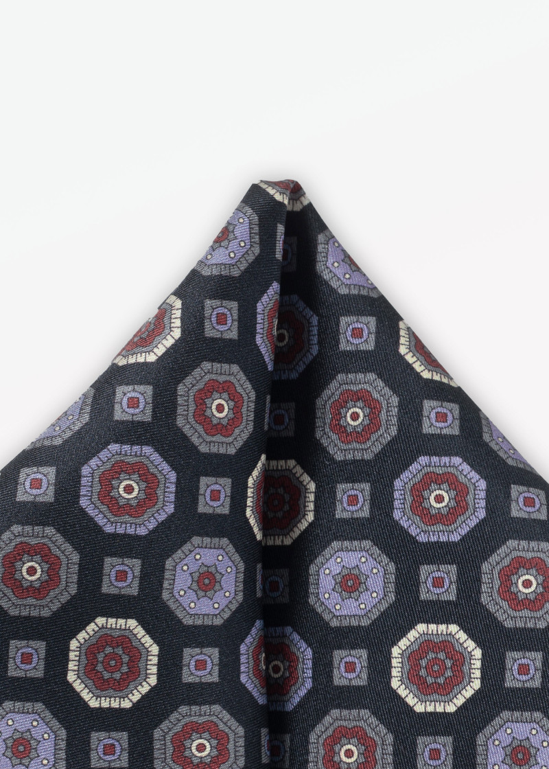 Zakdoek ornamenten middernacht blauw