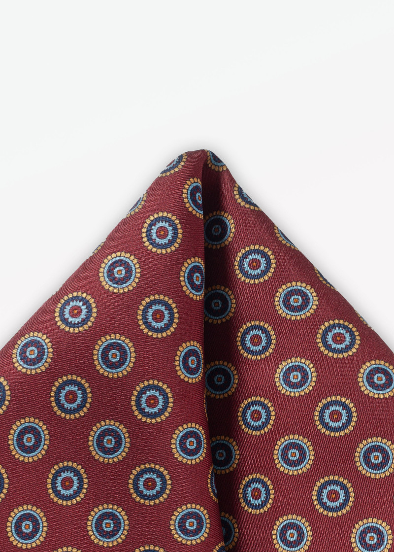 Hanky bordeaux rood met cirkel design