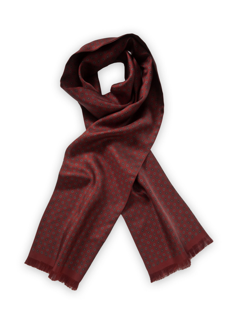 Opvallende Sjaal Bloemen Ornamenten Bruin Rood