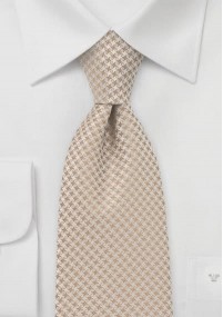 Zakelijke stropdas beige ruitjes-decor