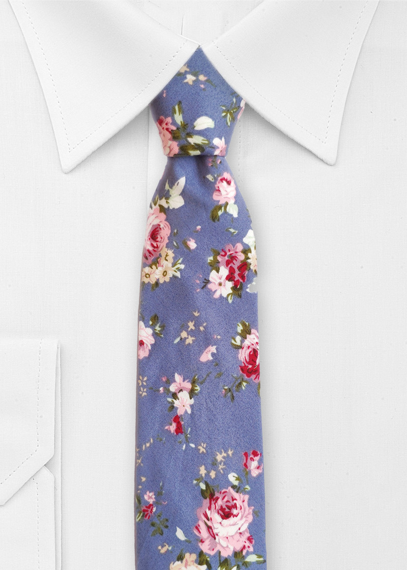 Herenstropdas Katoen Roos Decor Rook Blauw