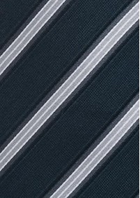 Clip-Krawatte Streifenstruktur Silbergrau Navy