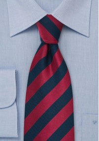 Clip-Krawatte gestreift rot navyblau