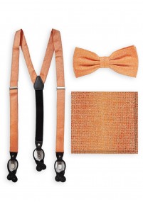 Set: Strik, pochet en bretels in oranje