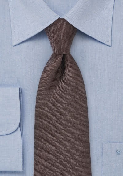 stropdas donkerbruin met struktuur
