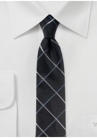 Zakelijke stropdas Solid Line Check Zwart...