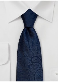 Elegante stropdas Paisley-patroon marineblauw