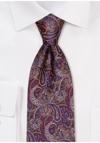 Zakelijke stropdas paisley patroon wijnrood