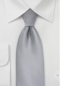 Clip-Krawatte unifarben silbergrau