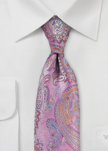 Stropdas paisleymotief rosé