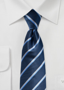 Stropdas streeppatroon donkerblauw