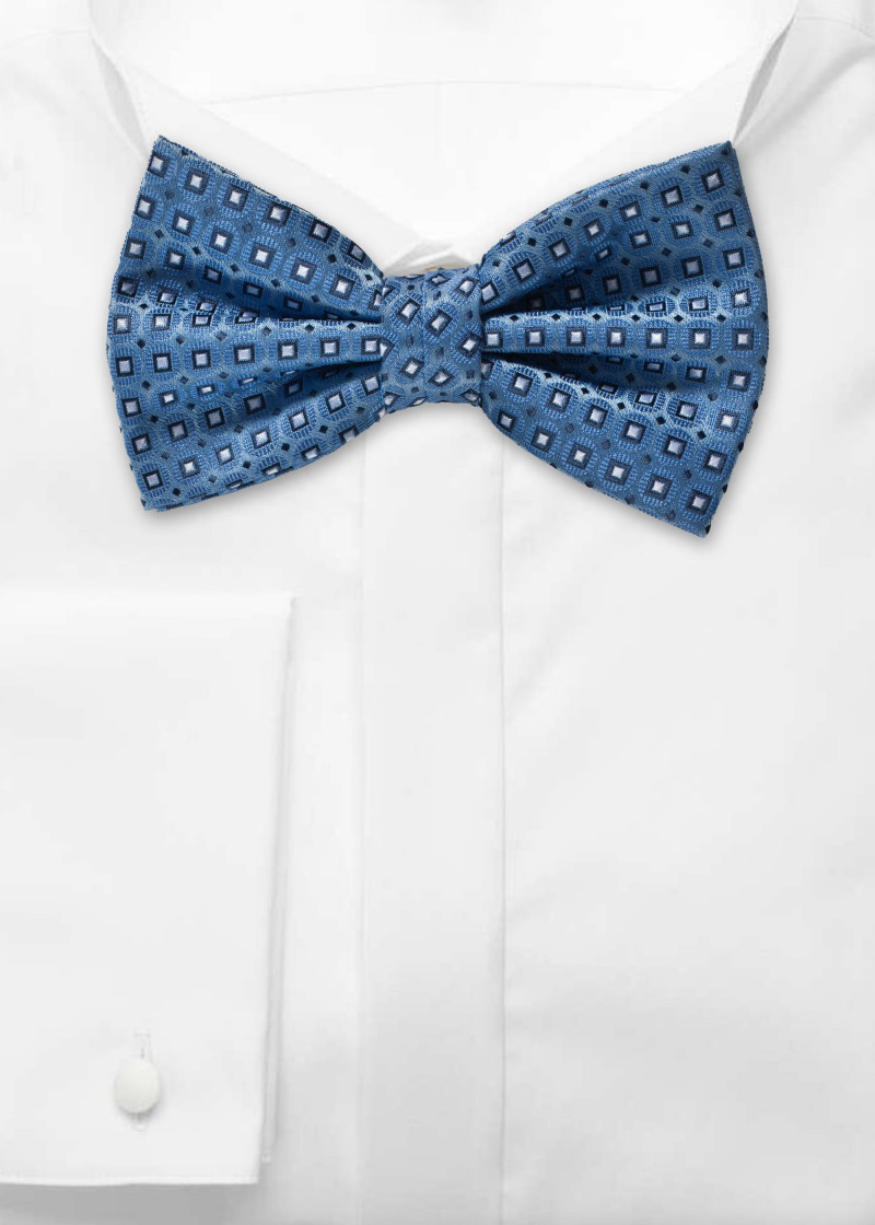 Herenstrik Retro Stijl Duifblauw Wit