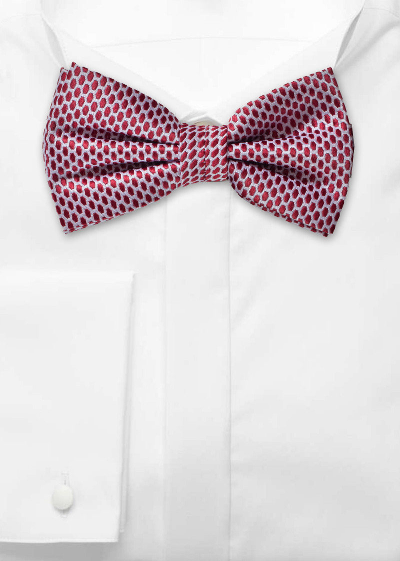 Herenstrik Retro Look Rood Parel Wit