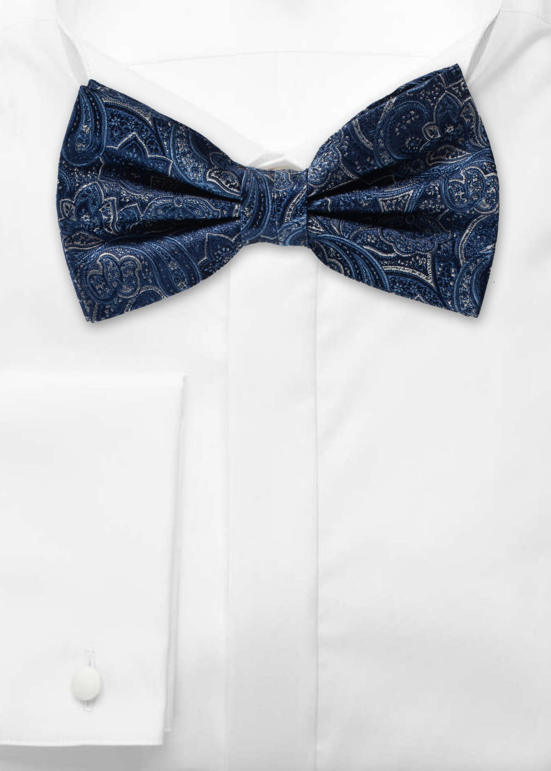 Strikje paisleypatroon marineblauw