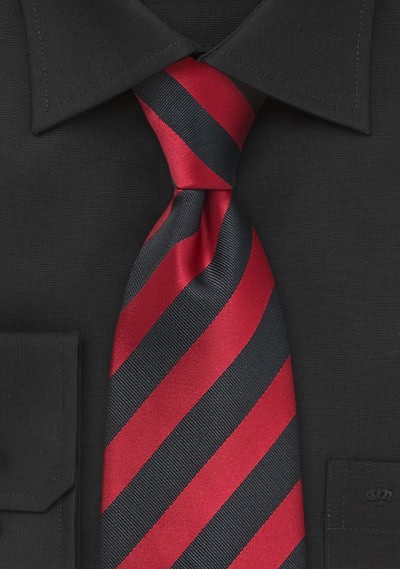 XXL-Krawatte Streifendesign rot schwarz XXL-Krawatte Streifendesign rot schwarz