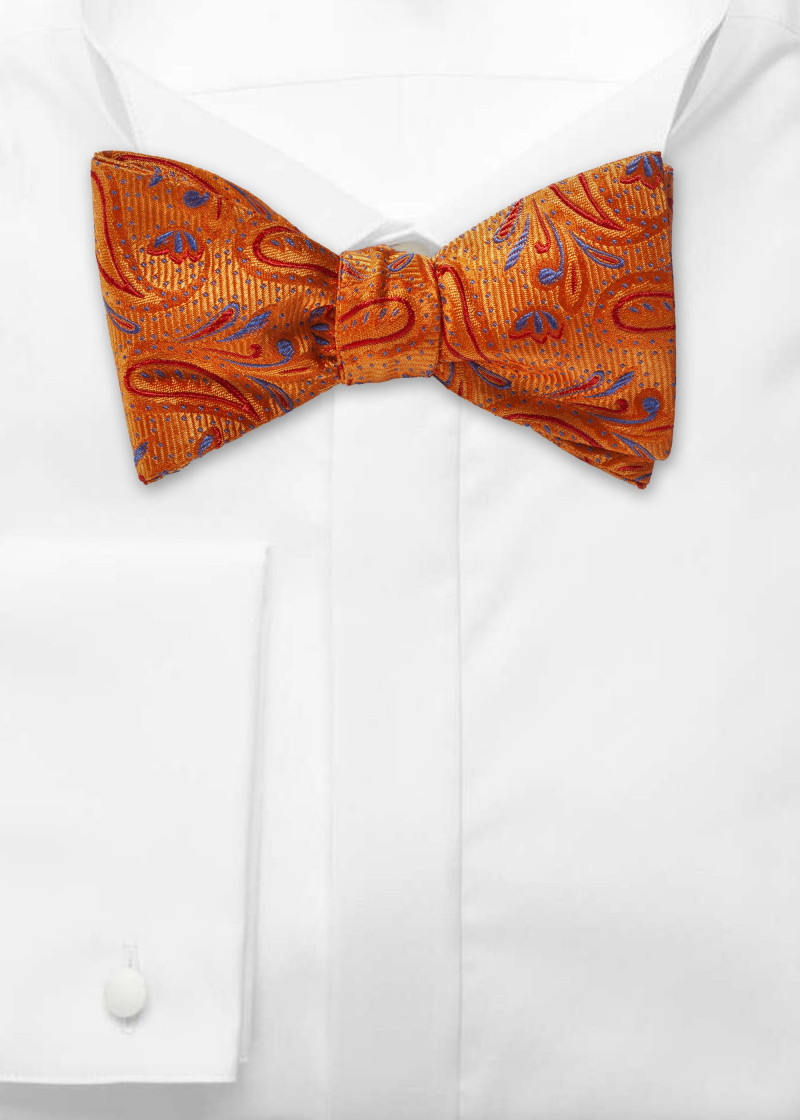 Zelfbinder Strik - Paisley oranje