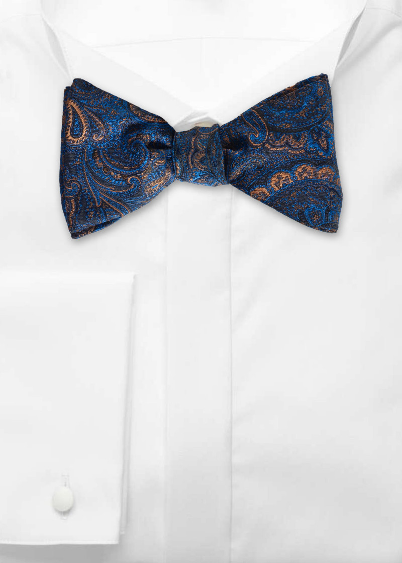Zelfstrikje Strikje marineblauw Paisley motief